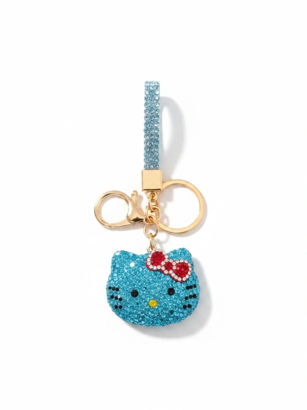 New Hello Kitty theme Rhinestone Bling Bag Charm Keychain Kawaii Sanrio‎ Girlie